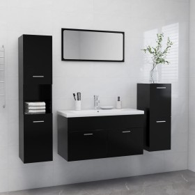 Engineered wood black bathroom furniture set by vidaXL, Bathroom furniture - Ref: Foro24-3070929, Price: 172,17 €, Discount: %