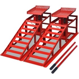 Car repair ramps 2 units red steel by vidaXL, Specific and repair tools for vehicles - Ref: Foro24-210352, Price: 298,99 €, D...