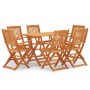 Folding garden dining set 7 pieces eucalyptus wood by vidaXL, Garden sets - Ref: Foro24-3087152, Price: 363,39 €, Discount: %