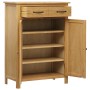 Mueble zapatero de madera maciza de roble 76x37x105 cm de vidaXL, Zapateros y organizadores de calzado - Ref: Foro24-247460, ...