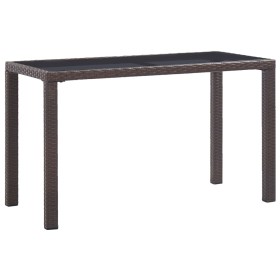 Brown synthetic rattan garden table 123x60x74 cm by vidaXL, Garden tables - Ref: Foro24-46447, Price: 178,99 €, Discount: %