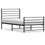 Bed frame with headboard and black metal footboard 80x200 cm by vidaXL, Beds and slatted bases - Ref: Foro24-352328, Price: 6...