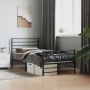 Bed frame with headboard and black metal footboard 80x200 cm by vidaXL, Beds and slatted bases - Ref: Foro24-352328, Price: 6...