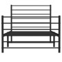 Bed frame with headboard and black metal footboard 80x200 cm by vidaXL, Beds and slatted bases - Ref: Foro24-352328, Price: 6...