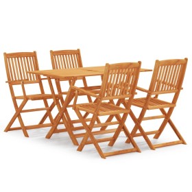 Folding garden dining set 5 pieces eucalyptus wood by vidaXL, Garden sets - Ref: Foro24-3087151, Price: 276,74 €, Discount: %