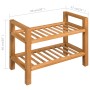 Shoe rack with two shelves solid oak wood 50x27x40 cm by vidaXL, Shoe racks and shoe organizers - Ref: Foro24-244208, Price: ...