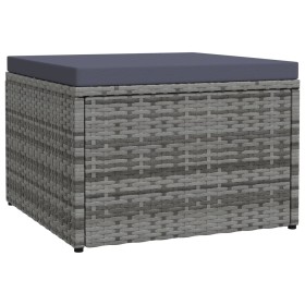 Reposapiés de jardín con cojín ratán sintético gris de vidaXL, Otomanas - Ref: Foro24-310488, Precio: 69,99 €, Descuento: %