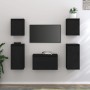 TV furniture 5 pieces solid black pine wood by vidaXL, TV Furniture - Ref: Foro24-3100273, Price: 187,99 €, Discount: %