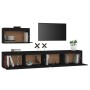 TV furniture 3 pieces solid black pine wood by vidaXL, TV Furniture - Ref: Foro24-3100278, Price: 190,99 €, Discount: %