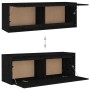 TV furniture 3 pieces solid black pine wood by vidaXL, TV Furniture - Ref: Foro24-3100278, Price: 190,99 €, Discount: %