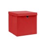 Storage boxes with lids 10 pcs red 28x28x28 cm by vidaXL, Storage baskets - Ref: Foro24-325222, Price: 48,06 €, Discount: %