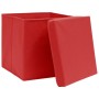 Storage boxes with lids 10 pcs red 28x28x28 cm by vidaXL, Storage baskets - Ref: Foro24-325222, Price: 48,06 €, Discount: %