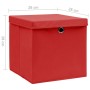 Storage boxes with lids 10 pcs red 28x28x28 cm by vidaXL, Storage baskets - Ref: Foro24-325222, Price: 48,06 €, Discount: %