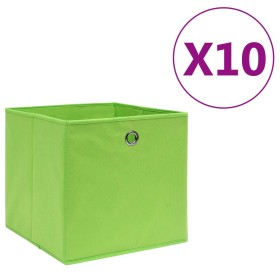 Aufbewahrungsboxen 10 Stück grüner Vliesstoff 28x28x28 cm von vidaXL, Aufbewahrungskörbe - Ref: Foro24-325229, Preis: 43,25 €...