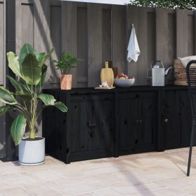 Mueble de cocina exterior madera maciza pino negro 106x55x64 cm de vidaXL, Armarios de cocina - Ref: Foro24-832339, Precio: 2...