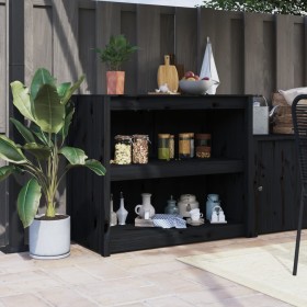 Mueble de cocina exterior madera maciza pino negro 106x55x92 cm de vidaXL, Armarios de cocina - Ref: Foro24-832347, Precio: 2...