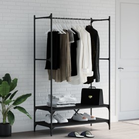 Coat rack with black engineered wood shelves by vidaXL, Dresser Organizers and Bar Hangers - Ref: Foro24-834200, Price: 89,99...