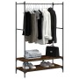 Coat rack with shelves smoked oak engineered wood by vidaXL, Dresser Organizers and Bar Hangers - Ref: Foro24-834202, Price: ...