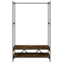 Coat rack with shelves smoked oak engineered wood by vidaXL, Dresser Organizers and Bar Hangers - Ref: Foro24-834202, Price: ...