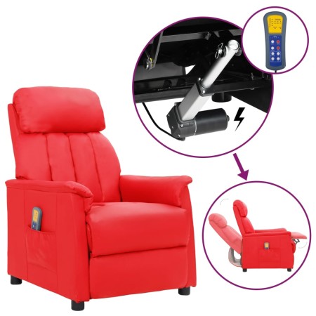 Red synthetic leather elevating massage chair by vidaXL, Electric massage chairs - Ref: Foro24-3093237, Price: 242,39 €, Disc...