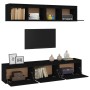 5-teiliges TV-Möbel Kiefernholz massiv schwarz von vidaXL, TV-Möbel - Ref: Foro24-3100153, Preis: 252,43 €, Rabatt: %