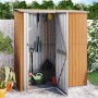 Gartenhaus aus verzinktem Stahl in Holzoptik 180,5x97x209,5cm von vidaXL, Schuppen - Ref: Foro24-150906, Preis: 231,74 €, Rab...