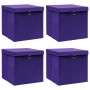 Storage boxes with lids 4 units purple 28x28x28 cm by vidaXL, Storage baskets - Ref: Foro24-325212, Price: 29,57 €, Discount: %