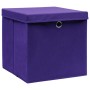 Storage boxes with lids 4 units purple 28x28x28 cm by vidaXL, Storage baskets - Ref: Foro24-325212, Price: 29,57 €, Discount: %