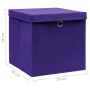 Storage boxes with lids 4 units purple 28x28x28 cm by vidaXL, Storage baskets - Ref: Foro24-325212, Price: 29,57 €, Discount: %