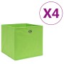 Cajas de almacenaje 4 uds tela no tejida verde 28x28x28 cm de vidaXL, Cestas para almacenaje - Ref: Foro24-325227, Precio: 22...