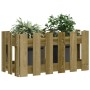 Planter box made of impregnated pine wood fence design 60x30x30 cm by vidaXL, Pots and planters - Ref: Foro24-832471, Price: ...