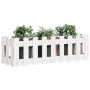 Raised garden bed with white pine wood fence 100x30x30cm by vidaXL, Pots and planters - Ref: Foro24-832473, Price: 30,10 €, D...