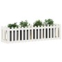 Raised garden bed with white pine wood fence 200x50x50cm by vidaXL, Pots and planters - Ref: Foro24-832508, Price: 62,73 €, D...