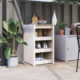 Massives Kiefernholz Outdoor-Küchenmöbel weiß 55x55x92 cm von vidaXL, Küchenschränke - Ref: Foro24-832342, Preis: 106,59 €, R...