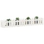 Raised garden bed with white pine wood fence 200x30x30cm by vidaXL, Pots and planters - Ref: Foro24-832503, Price: 48,71 €, D...