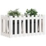 Raised garden bed with white pine wood fence 100x50x50cm by vidaXL, Pots and planters - Ref: Foro24-832478, Price: 40,95 €, D...