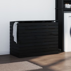 Laundry basket made of solid black pine wood 88.5x44x66 cm by vidaXL, Laundry baskets - Ref: Foro24-833331, Price: 165,72 €, ...