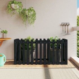 Raised garden bed with black pine wood fence 150x50x70cm by vidaXL, Pots and planters - Ref: Foro24-832499, Price: 63,99 €, D...