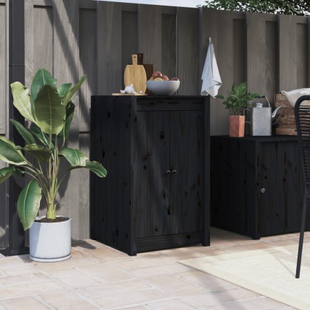 Solid black pine wood exterior kitchen doors 50x9x82cm by vidaXL, cabinet doors - Ref: Foro24-832361, Price: 35,14 €, Discoun...