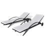 Sun loungers with black synthetic rattan table by vidaXL, Loungers - Ref: Foro24-42497, Price: 272,99 €, Discount: %