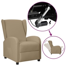 Sillón orejero elevable de cuero sintético capuchino de vidaXL, Sillones - Ref: Foro24-3098249, Precio: 236,10 €, Descuento: %