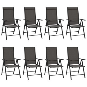 Folding garden chairs 8 units black textilene by vidaXL, Garden chairs - Ref: Foro24-312180, Price: 410,99 €, Discount: %