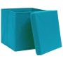 Storage box with lid 4 pcs light blue fabric 32x32x32 cm by vidaXL, Storage baskets - Ref: Foro24-288376, Price: 67,80 €, Dis...