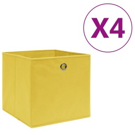 Aufbewahrungsboxen 4 Stück Vliesstoff gelb 28x28x28 cm von vidaXL, Aufbewahrungskörbe - Ref: Foro24-325223, Preis: 21,39 €, R...