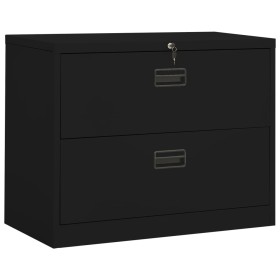 Aktenschrank aus schwarzem Stahl, 90 x 46 x 72,5 cm von vidaXL, Aktenschränke - Ref: Foro24-336288, Preis: 218,99 €, Rabatt: %