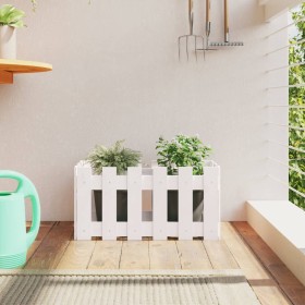 Fence design planter solid white pine wood 60x30x30 cm by vidaXL, Pots and planters - Ref: Foro24-832468, Price: 27,99 €, Dis...