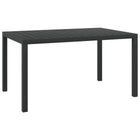 Black aluminum and WPC garden table 150x90x74 cm by vidaXL, Garden tables - Ref: Foro24-42791, Price: 183,99 €, Discount: %