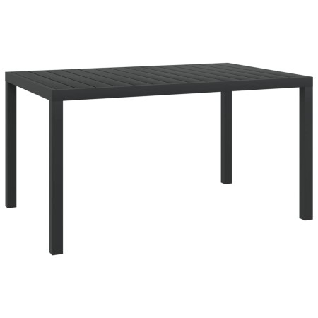 Black aluminum and WPC garden table 150x90x74 cm by vidaXL, Garden tables - Ref: Foro24-42791, Price: 192,45 €, Discount: %