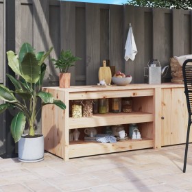 Mueble de cocina de exterior madera maciza de pino 106x55x64 cm de vidaXL, Armarios de cocina - Ref: Foro24-832333, Precio: 1...