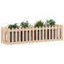 Arriate elevado jardín con valla madera maciza pino 200x50x50cm de vidaXL, Maceteros y jardineras - Ref: Foro24-832507, Preci...